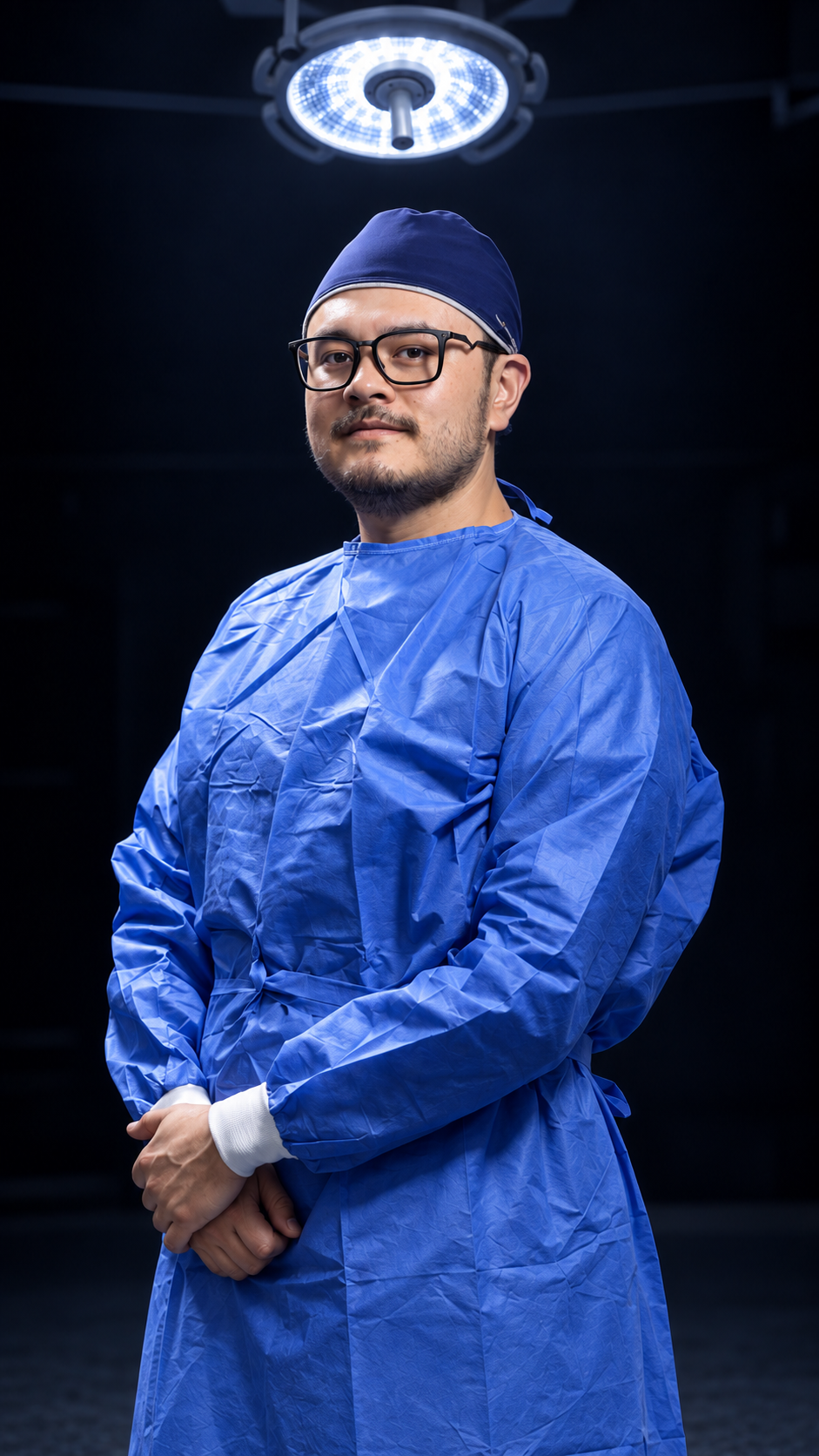 Dr. Pedro Martínez con vestimenta quirúrgica